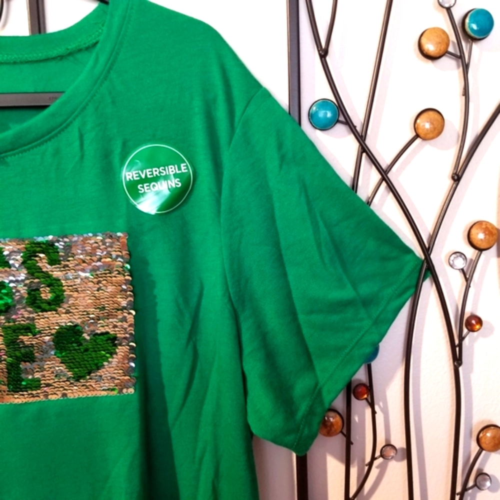 St. Patrick's Day reversible sequins t-shirt - Picture 7 of 8